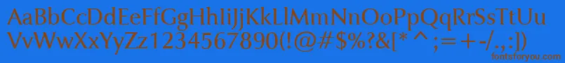 JaguarjcBook Font – Brown Fonts on Blue Background