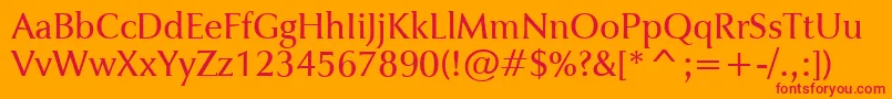 JaguarjcBook Font – Red Fonts on Orange Background