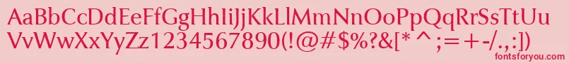 JaguarjcBook Font – Red Fonts on Pink Background