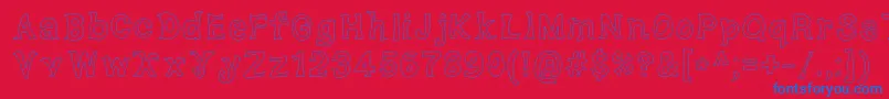 DorkyDeluxe Font – Blue Fonts on Red Background