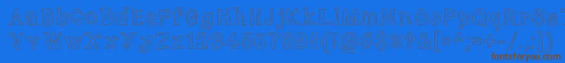 DorkyDeluxe Font – Brown Fonts on Blue Background