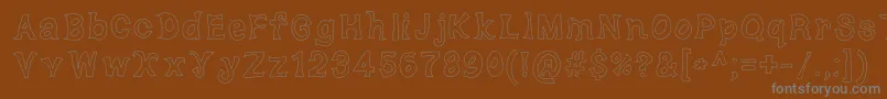 DorkyDeluxe-Schriftart – Graue Schriften auf braunem Hintergrund
