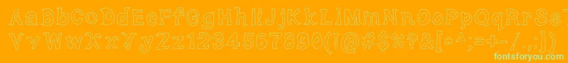 DorkyDeluxe Font – Green Fonts on Orange Background