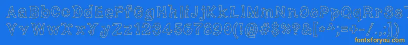 DorkyDeluxe Font – Orange Fonts on Blue Background