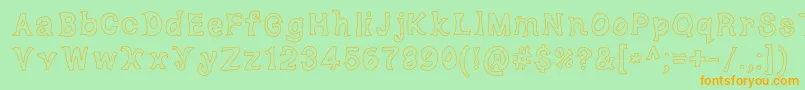 DorkyDeluxe Font – Orange Fonts on Green Background