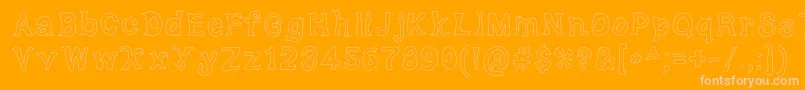 DorkyDeluxe-Schriftart – Rosa Schriften auf orangefarbenem Hintergrund