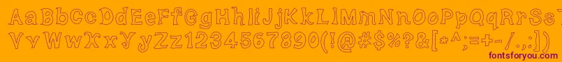 DorkyDeluxe Font – Purple Fonts on Orange Background