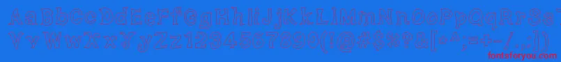 DorkyDeluxe Font – Red Fonts on Blue Background