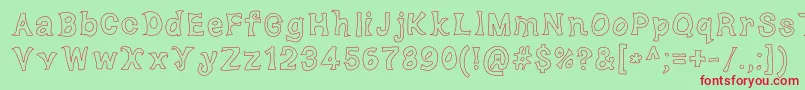 DorkyDeluxe Font – Red Fonts on Green Background