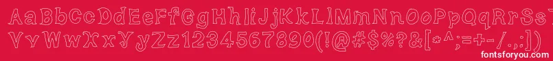 DorkyDeluxe Font – White Fonts on Red Background