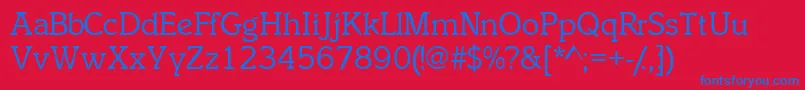 Inclinatssk Font – Blue Fonts on Red Background