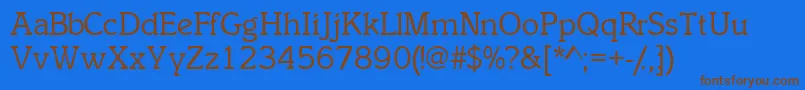 Inclinatssk Font – Brown Fonts on Blue Background