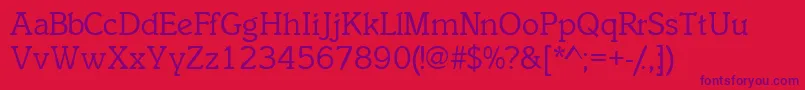 Inclinatssk-Schriftart – Violette Schriften auf rotem Hintergrund