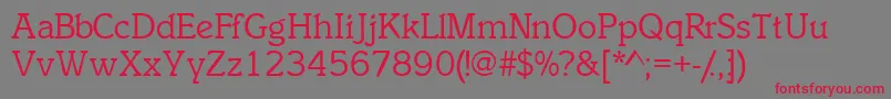 Inclinatssk Font – Red Fonts on Gray Background