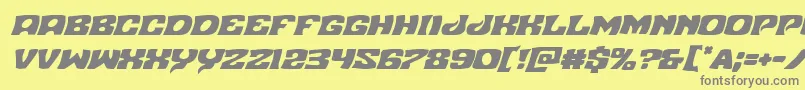 フォントNuevopassionital – 黄色の背景に灰色の文字