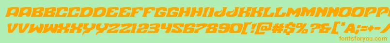 Nuevopassionital Font – Orange Fonts on Green Background