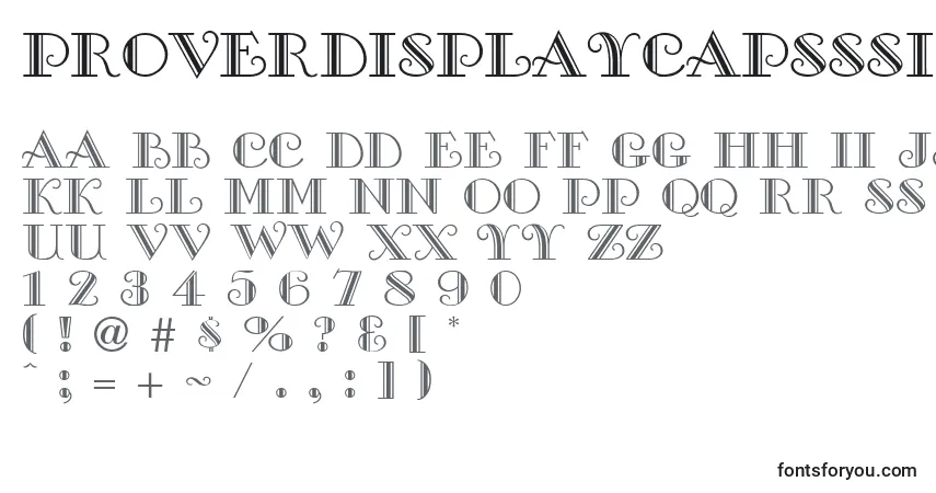 ProverDisplayCapsSsi Font – alphabet, numbers, special characters