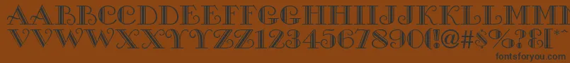 Weitere Informationen zur ProverDisplayCapsSsi-Schriftart ProverDisplayCapsSsi-Schriftart – Schwarze Schriften auf braunem Hintergrund