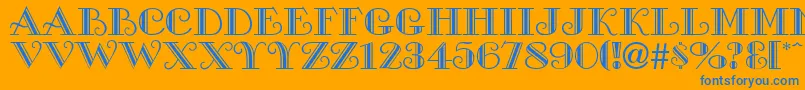 フォントProverDisplayCapsSsi – オレンジの背景に青い文字