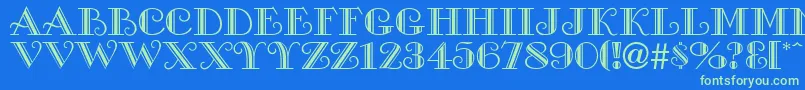 ProverDisplayCapsSsi Font – Green Fonts on Blue Background