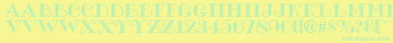 ProverDisplayCapsSsi Font – Green Fonts on Yellow Background