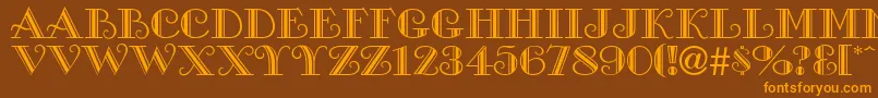 ProverDisplayCapsSsi Font – Orange Fonts on Brown Background