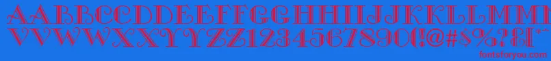 ProverDisplayCapsSsi Font – Red Fonts on Blue Background