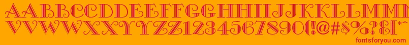 ProverDisplayCapsSsi Font – Red Fonts on Orange Background