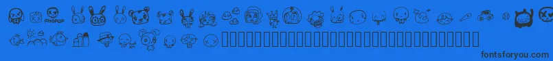 Шрифт PixopopRoughcut – чёрные шрифты на синем фоне