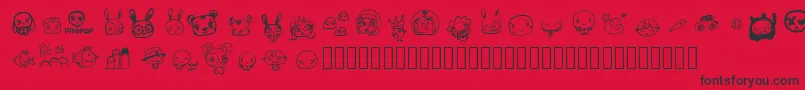 PixopopRoughcut Font – Black Fonts on Red Background