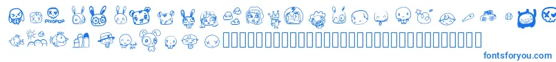 Czcionka PixopopRoughcut – niebieskie czcionki na białym tle
