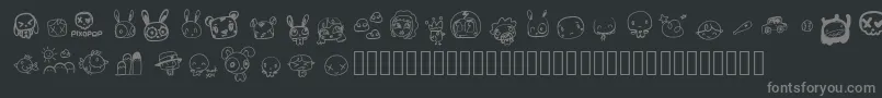 Czcionka PixopopRoughcut – szare czcionki na czarnym tle