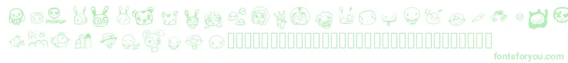 fuente PixopopRoughcut – Fuentes Verdes Sobre Fondo Blanco
