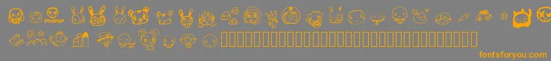 PixopopRoughcut Font – Orange Fonts on Gray Background