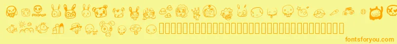PixopopRoughcut-fontti – oranssit fontit keltaisella taustalla