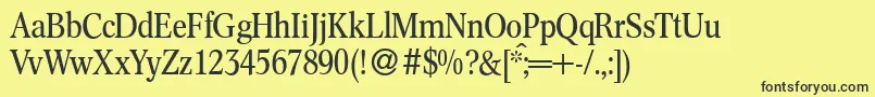 Fonte C791RomanRegular – fontes pretas em um fundo amarelo