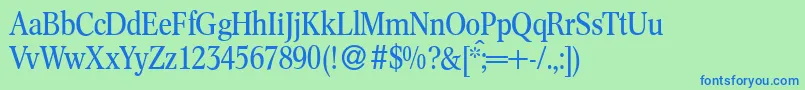 Fonte C791RomanRegular – fontes azuis em um fundo verde