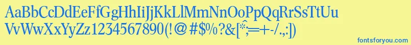 Więcej informacji o czcionce C791RomanRegular Czcionka C791RomanRegular – niebieskie czcionki na żółtym tle