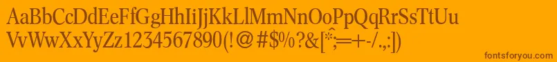 C791RomanRegular-fontti – ruskeat fontit oranssilla taustalla