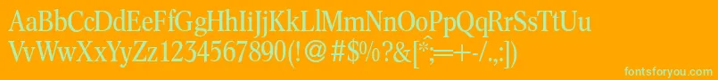 C791RomanRegular Font – Green Fonts on Orange Background
