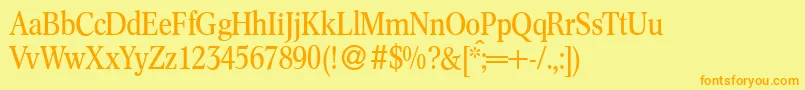 C791RomanRegular-Schriftart – Orangefarbene Schriften auf gelbem Hintergrund