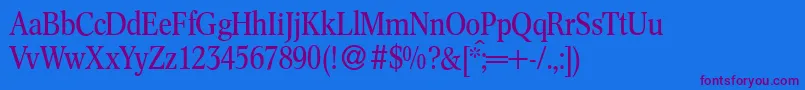 C791RomanRegular Font – Purple Fonts on Blue Background
