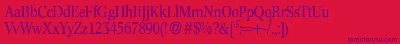 C791RomanRegular Font – Purple Fonts on Red Background