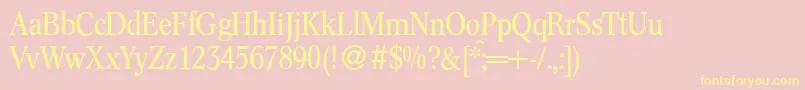 C791RomanRegular Font – Yellow Fonts on Pink Background