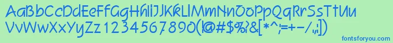 Revere Font – Blue Fonts on Green Background