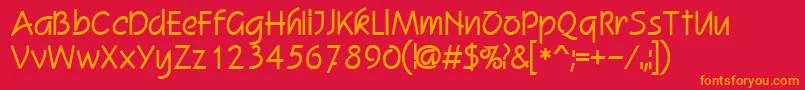 Revere-Schriftart – Orangefarbene Schriften auf rotem Hintergrund