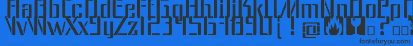 Dangerfont Font – Black Fonts on Blue Background