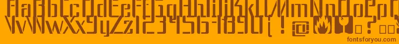 Dangerfont-Schriftart – Braune Schriften auf orangefarbenem Hintergrund