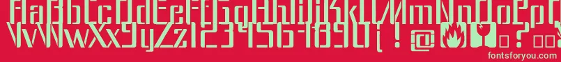 Dangerfont Font – Green Fonts on Red Background