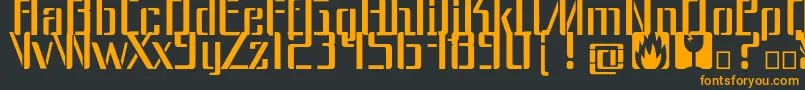 フォントDangerfont – 黒い背景にオレンジの文字